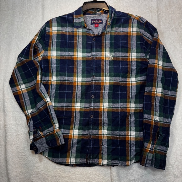 US Polo Assn Denim Co Plaid Shirt Mens Size XL Western Cowboy Casual - Picture 1 of 7